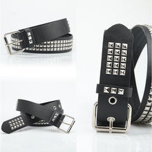 Load image into Gallery viewer, Belt Square Pyramid Rivet with Jeans Suit Pant Belt