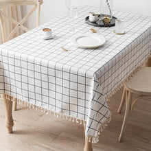 Load image into Gallery viewer, Rectangular Tablecloth Cotton Linen Tablecloth Waterproof and Oil-Proof Tablecloth Lace Design