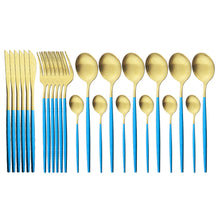 Load image into Gallery viewer, Matte Portugal Stainless Steel Knife, Fork and Spoon Western Food/Steak Knife and Fork Dessert Spoon Fork Tableware