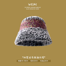 Load image into Gallery viewer, Winter colorful christmas hat vintage knitted wool hat warm plush bucket hat