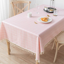 Load image into Gallery viewer, Rectangular Tablecloth Cotton Linen Tablecloth Waterproof and Oil-Proof Tablecloth Lace Design