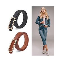 Load image into Gallery viewer, Autumn and Winter Women's Apricot Brown Two-Layer Smooth Buckle Belt Clothing