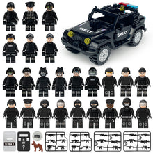 Load image into Gallery viewer, Jeep Black Special Police Doll Toy Weapon Shield Children's Small Particles Assembled Building Block Toys X001 Accessories