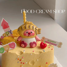Load image into Gallery viewer, Cute Taiyaki Headgear Pink Beaver Baking Cake Topper Polymer Clay Doll Decoration