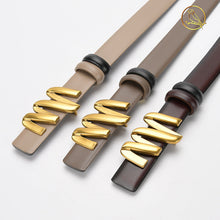 Load image into Gallery viewer, Smooth Buckle Leather Belt Women's Fashion All-Match Casual Jeans Belt Women's