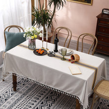 Load image into Gallery viewer, Tablecloth Three-Dimensional Embroidered Tassel Lace Rectangular Table Cloth