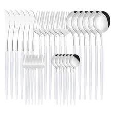 Load image into Gallery viewer, Stainless Steel Tableware Knife, Fork and Spoon 30-Piece Set Hotel Portugal Knife, Fork and Spoon Fruit