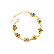 Load image into Gallery viewer, Ornament Woven Bracelet Fatima Hand Devil's Eye Bracelet Set