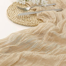 Load image into Gallery viewer, Voile Champray Table Runner Wedding Party Decoration Pleated Table Runner Tablecloth