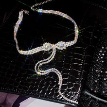Load image into Gallery viewer, Bowknot Diamond Tassel Necklace Clavicle Chain Women's Body Accessories