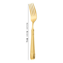 Load image into Gallery viewer, Gold Wheat Knife, Fork and Spoon Four-Piece European-Style Relief Western Food Knife and Fork Western Tableware Gift Set