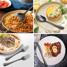 Load image into Gallery viewer, Stainless Steel Tableware Set for 4 People 20 Pieces Black Knife, Fork and Spoon Dishwasher Safe