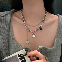 Load image into Gallery viewer, Titanium Steel Double-Layer Necklace Women's All-Matching Graceful Sweater Chain Design Sense Advanced Clavicle Chain