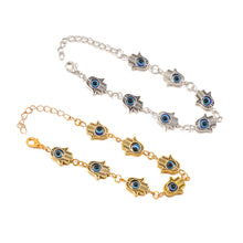 Load image into Gallery viewer, Ornament Woven Bracelet Fatima Hand Devil's Eye Bracelet Set