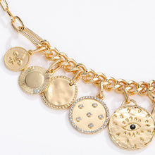 Load image into Gallery viewer, Women's Mystic Coin Diamond-Embedded Embossed Pendant Bib Necklace