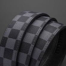 Load image into Gallery viewer, Business Casual Automatic Buckle Belt High-End Genuine Leather Fashion Check Pattren All-Match Pants Belt