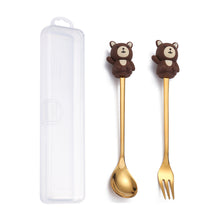 Load image into Gallery viewer, Q Christmas Dessert Spork Set Cute Doll Dessert Spoon Cartoon Tableware Fruit Fork Portable Coffee Spoon