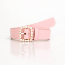 Load image into Gallery viewer, Women's Belt Square Button Point Pearl Sweet Elegant Dress Decorative Band