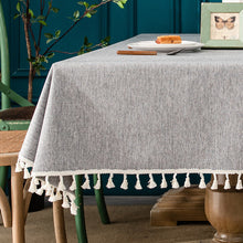 Load image into Gallery viewer, Rectangular Tablecloth Cotton Linen Tablecloth Waterproof and Oil-Proof Tablecloth Lace Design