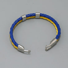 Load image into Gallery viewer, Blue Yellow Multi-Layer Woven Leather Bracelet Creative New Flag of Ukraine Color Bracelet