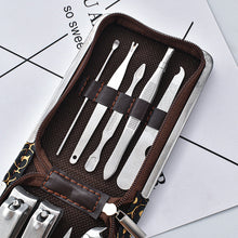 Load image into Gallery viewer, Zipper Bag 9 Pcs Stainless Steel Nail Clippers Set Nail Scissors Manicure Manicure Tools Beauty