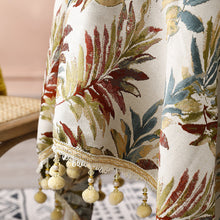 Load image into Gallery viewer, Embroidery Tassel Flower Cloth Tablecloth round Tablecloth