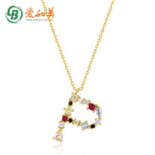 Load image into Gallery viewer, Women's Necklace English Letter S925 Sterling Silver Zirconium Choker Gift for Girls