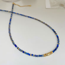 Load image into Gallery viewer, New Retro Lapis Lazuli Color Beaded Necklace Women's Simple Fashion Short Necklace