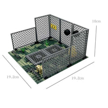 Load image into Gallery viewer, MOC Small Particle Building Blocks Garage Car Parking Place Meshes of Fence Military Wheels