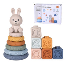 Load image into Gallery viewer, Infant Puzzle Building Blocks Cognitive Relief Square Soft Building Blocks Jenga Vinyl Building Blocks of Flexible Glue Toys