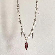 Load image into Gallery viewer, Yk2 Hot Girl Style Dark Coffin Cross Sword Thorn Necklace Harajuku Style Hip Hop Necklace