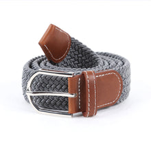 Load image into Gallery viewer, Men's Casual Stretch Woven Leather Belt Young Students Woven Canvas Pin Buckle Elastic Waistband