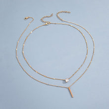 Load image into Gallery viewer, Rhinestone Water Drop Women's Necklace Strip Double-Layer Pendant Simple Necklace