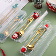 Load image into Gallery viewer, Q Christmas Dessert Spork Set Cute Doll Dessert Spoon Cartoon Tableware Fruit Fork Portable Coffee Spoon