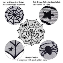 Load image into Gallery viewer, Halloween Tablecloth Spider Web Fireplace Towel Disposable Black Spider Web Lampshade Decorative Table Runner Ghost Festival Set