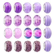 Load image into Gallery viewer, Purple Children's Bracelet Set Handmade DIY Large Hole Beaded Exquisite Crystal Beads Bracelet