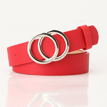 Load image into Gallery viewer, Women's Cross-Border Trendy Double Ring Buckle Belt Fashionable Simple Women's Ins Style Wide Belt