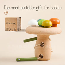 Load image into Gallery viewer, Colorful Mushroom Matching String Toys Children's Early Childhood Education Fun Threading Wooden Toys