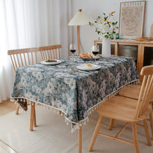 Load image into Gallery viewer, Jacquard table linen oil painting thick dustproof flower tablecloth
