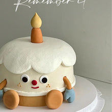 Load image into Gallery viewer, Holiday Cake Candle Man Polymer Clay Cake Decoration Card Dessert Cute Accessories