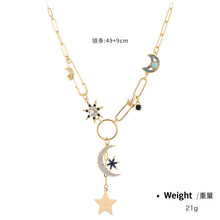 Load image into Gallery viewer, Women's Mystic Coin Diamond-Embedded Embossed Pendant Bib Necklace