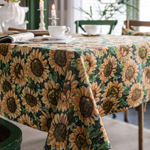 Load image into Gallery viewer, Jacquard table linen oil painting thick dustproof flower tablecloth