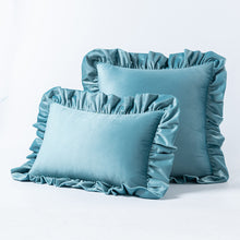 Load image into Gallery viewer, Ruffled Solid Color Pillow Cover Velvet Sofa Home Soft Backrest Cushion Cover
