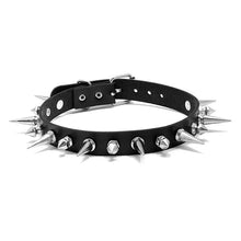 Load image into Gallery viewer, Black Punk Rock Leather Necklace Necklace Gothic Spike Trend Sexy Ornament