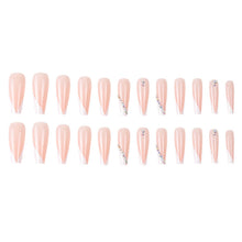 Load image into Gallery viewer, Long Ballet Spot Drill French Nail White V-Shaped French Nail Patch New European and American Color Printing Manicure