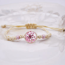 Load image into Gallery viewer, Dried Petal Braided Rope Bracelet Female Stretch Japanese and Korean Girlfriends Carrying Strap Children