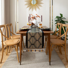 Load image into Gallery viewer, Jacquard Table Runner American Retro Geometric Line Tassel Table Runner Polyester Tablecloth Tailstock Flag Chest of Drawers Dustproof Tablecloth