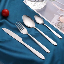 Load image into Gallery viewer, Stainless Steel Tableware Set with Light Handle Dining Knife Spoon Fork Tea Spoon Four-Piece Set Hotel Gift
