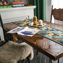 Load image into Gallery viewer, American Vintage Table Runner Yarn-Dyed Jacquard Tropical Rainforest Tassel Household Polyester Tablecloth Table Runner Tailstock Flag