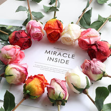 Load image into Gallery viewer, 5pcs/Set Artificial Rose Vintage Style Burnt Edge Rose Flower Decorative Table Artificial Flower